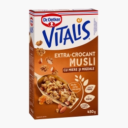 Musli Vitalis extra crocant cu miere și migdale 450g