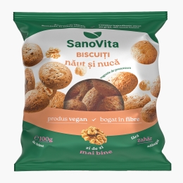 Biscuiți cu năut și nucă, fără zahăr adăugat 100g