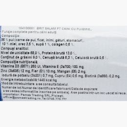 Salam pentru câini, cu pui și miel, 800g