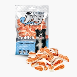 Recompense pentru câini, sushi din carne de cod și pui 80g