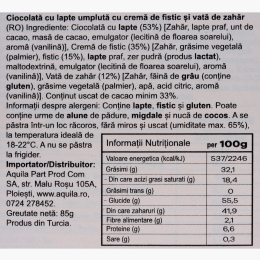 Ciocolată cu lapte, cremă de fistic și vată de zahăr Angel Hair, 85g