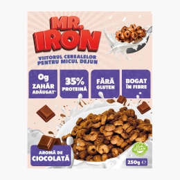 Cereale vegane cu aromă de ciocolată, cu 35% proteină, fără zahăr, low carb, fără gluten 250g