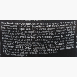 Desert de orez cu lapte și ciocolată High Protein, fără zahăr adăugat 180g