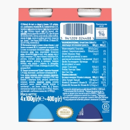 Iaurt de băut cu căpșuni și banane 4x100g