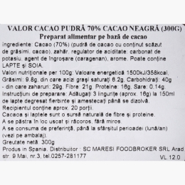 Cacao pudră Black Cocoa 70% 300g