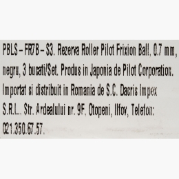 Set 3 rezerve Roller Frixion 0.7mm, negru