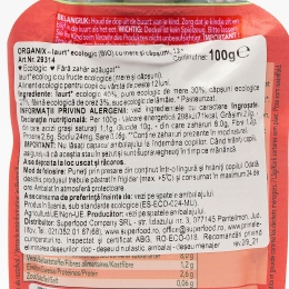 Iaurt ecologic cu mere și căpșuni, 12+ luni, 100g