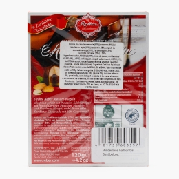 Praline din ciocolată amăruie și ciocolată cu lapte, umplute cu cremă alune-nuga și fistic-marzipan, Mozart Kugeln, 120g