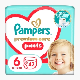 Scutece chiloțel Premium Care Pants Mega Box mărimea 6, 15+ kg, 42 buc