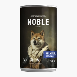 Hrană umedă NashiDay Noble pentru câini cu pui vită și porc, 1240g