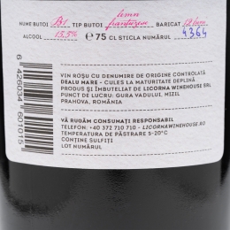 Vin roșu sec Fetească Neagră, 15.5%, 0.75l