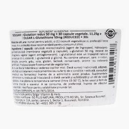 Glutation redus 50mg, 30 capsule vegetale