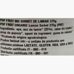 Sorbet de lămâie eco 375g