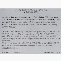 Mix de nuci cu trufe și pecorino 120g