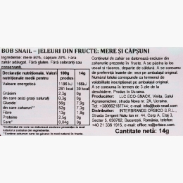 Jeleuri naturale din măr și căpșuni, fără zahăr adăugat, 14g