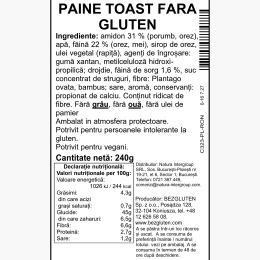 Pâine toast, fără gluten 240g