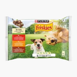 Pachet mix hrană umedă pentru câini adulți, plicuri (vită, pui, miel) 4x85g