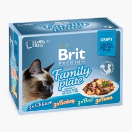 Pachet mix hrană umedă pentru pisici adulte (pui, curcan, vită și ton), 12x85g