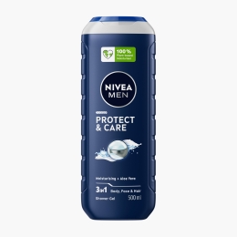 Gel de duș pentru bărbați Protect & Care 3în1, pentru corp, față și păr 0.5l