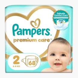 Scutece Premium Care, mărimea 2, 4-8kg, 68 buc