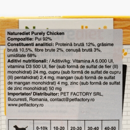 Hrană umedă pentru câini, pate hipoalergenic, 390g, Purely cu pui
