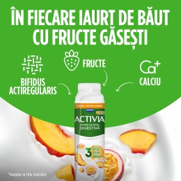 Iaurt de băut cu piersici și fructul pasiunii 320g