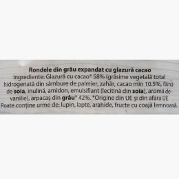Rondele din grâu cu glazură de cacao 66g