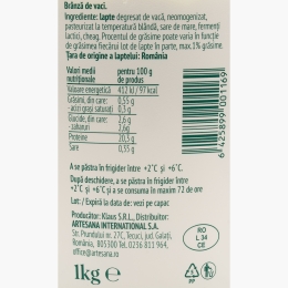 Brânză proaspătă de vacă 1% grăsime 1kg