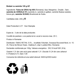 Bretzel cu 5 semințe Freshful 120g x2