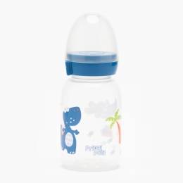 Biberon decorat albastru, 0-3 luni, 125ml 