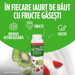 Iaurt de băut cu căpșuni și kiwi 320g
