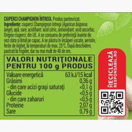 Ciuperci Champignon întregi 280g