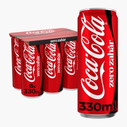 Băutură carbogazoasă cola zero zahăr, doză 6x330ml