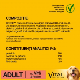 Hrană uscată pentru câini adulți, 2.6kg, Vital Protection cu vită și pasăre 