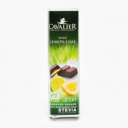 Baton stevia ciocolată neagră, lămâie și lime fără zahăr 40g