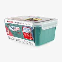Set de 4 caserole MasterSeal Colour Edition, 100% sigur împotriva scurgerilor, fără BPA, verde