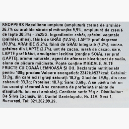 Napolitane cu cremă de lapte și arahide 3x25g