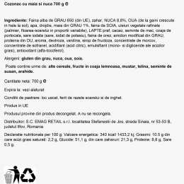 Cozonac cu maia și nucă 700g