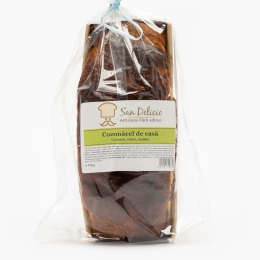 Cozonăcel de casă cu nucă, rahat și stafide, 450g