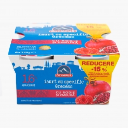 Iaurt cu specific grecesc cu rodie și zmeură 4x125g  