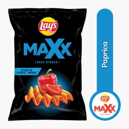Chipsuri ondulate din cartofi cu paprika, Maxx 115g 