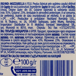 Brânză Mozzarella felii 100g