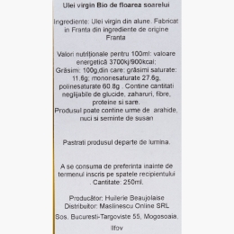 Măslinescu - Ulei virgin eco de floarea soarelui 250ml
