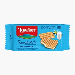 Napolitane crocante Sandwich cu lapte și vanilie 25g