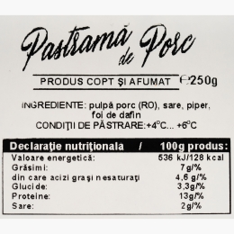 Pastramă de porc 250g