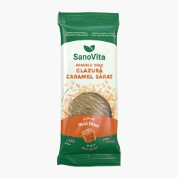 Rondele din orez cu glazură de caramel sărat 66g