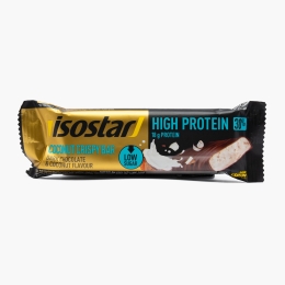 Baton proteic crocant cu ciocolată neagră și cocos 55g