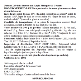 Piure de măr, ananas și nucă de cocos Pina Famosa Mix 180g