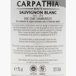 Vin alb sec Sauvignon Blanc, 13%, 0.75l