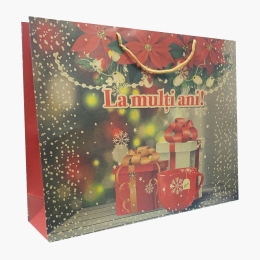 Pungă cadou mare Crăciun (50x37x13cm)
